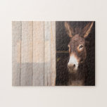 Esel im Stable | Landtiere Puzzle<br><div class="desc">Dieses atemberaubende Puzzle aus Puzzle mit Blick aus einem Holzstall. #jigsawpuzzle #stockingstuffs #games #nature</div>