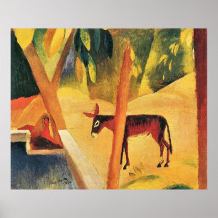 Esel in den Palmen bis August Macke Poster