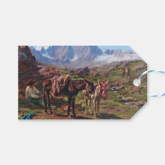 Esel in den Pyrenäen (Rosa Bonheur) Geschenkanhänger (Vorderseite (Horizontal))