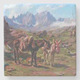 Esel in den Pyrenäen (Rosa Bonheur) Steinuntersetzer
