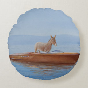 Esel in einem Riva 2010 Rundes Kissen