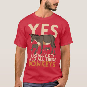 Esel Liebhaber Lustiger Bauer Landwirt Tier Donk T-Shirt