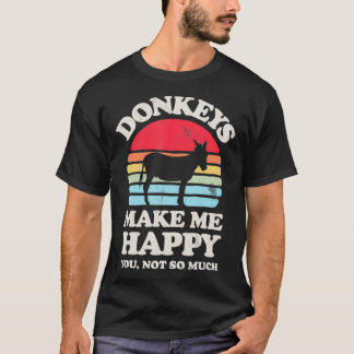 Esel machen mich glücklich Funny Donkey Retro Vint T-Shirt