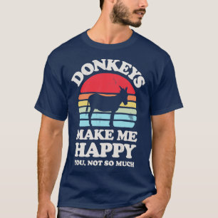 Esel machen mich glücklich, Sunset Retro für Männe T-Shirt