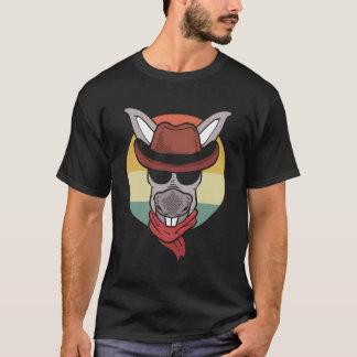 Esel mit Cowboyhut Landarbeiter T-Shirt