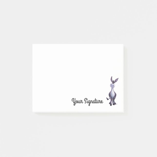 Esel mit Personized Post-It Klebezettel (Vorderseite)