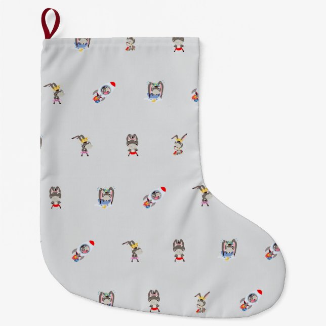 Esel-Muster-Weihnachtsstrumpf Großer Weihnachtsstrumpf (Vorderseite)