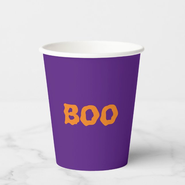 Esel-Orange und lila, unscharfes Halloween Pappbecher (Vorderseite)