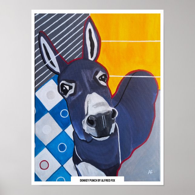 Esel Punch Gemälde von Alfred Fox Poster (Vorne)