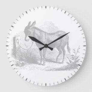 Esel-Skizze-Wanduhr Große Wanduhr