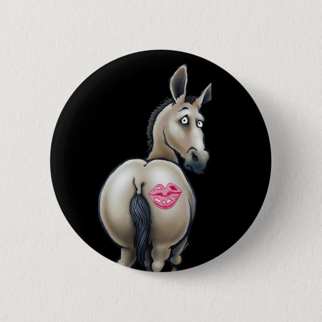Esel u. Lippen durch Antrag Button (Vorderseite)