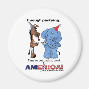 Esel und Elefant genug Partying! Magnet