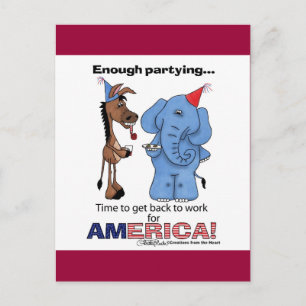 Esel und Elefant genug Partying sind! Einladungspostkarte