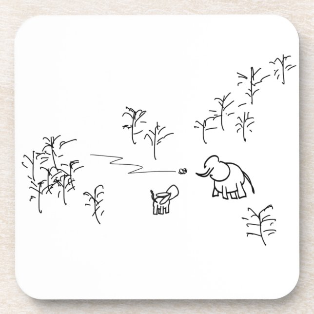 Esel- und Elefantblick auf Fliegeninsekt Untersetzer (Vorderseite)