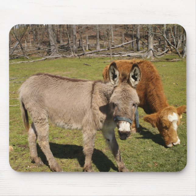 Esel-und Kuh-Mausunterlage Mousepad (Vorne)