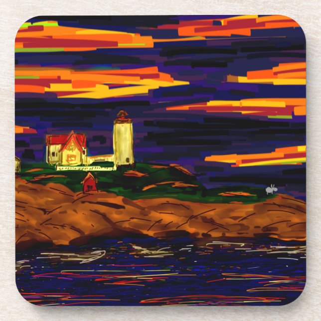 Esel und Leuchtturm Untersetzer (Vorderseite)