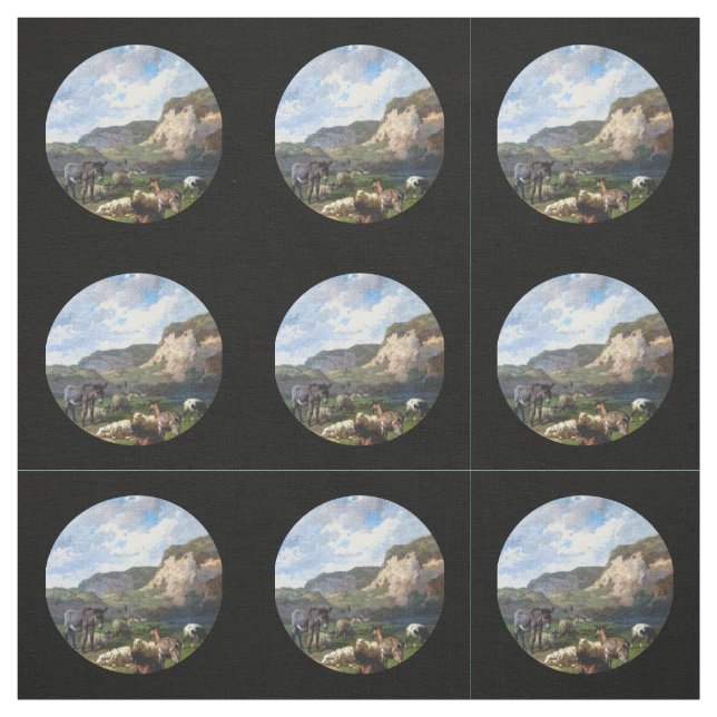 Esel und Schafe Stoff (Muster)