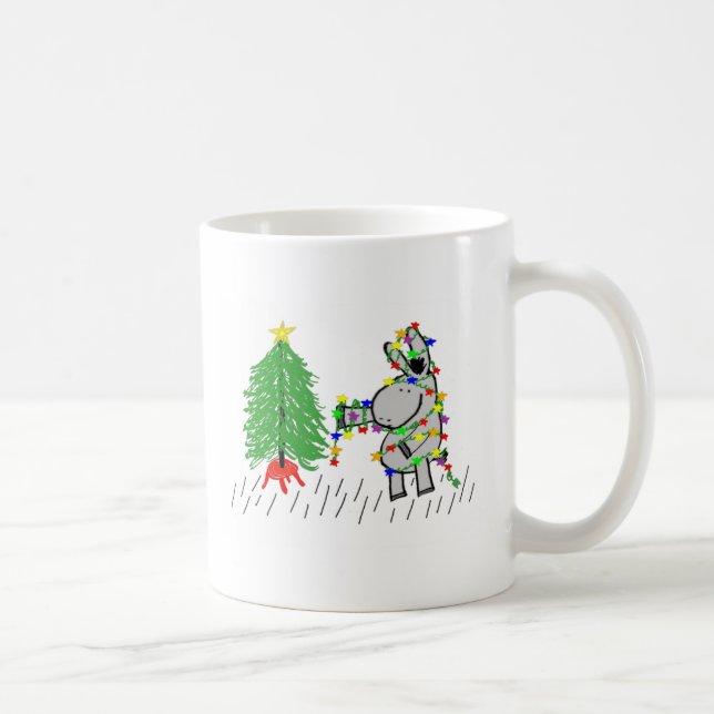 Esel- und Weihnachtslichter Tasse (Rechts)
