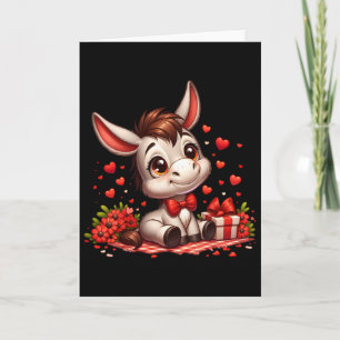 Esel Valentinstag Herzen Bauernhof Tier Karte