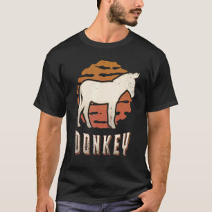 Esel Vintage Retro Klassiker Tier Sonnenuntergang T-Shirt