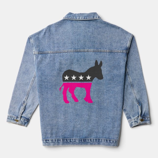 Esel-Wahlrosa Jeansjacke (Rückseite)