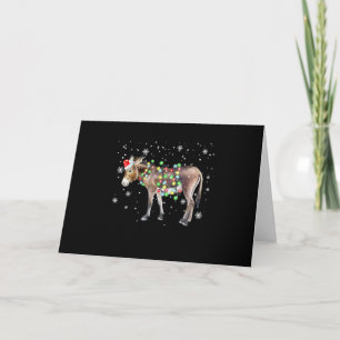 Esel Weihnachtsbeleuchtung Farbe   Weihnachtsmann  Karte