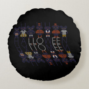 Eselige Horror-Stick-Cross-Halloween-Monster Rundes Kissen