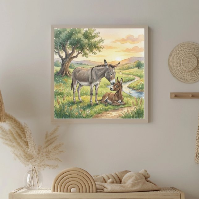 Eselmutter-und-Fohlen-Kinderzimmer Poster (Von Creator hochgeladen)