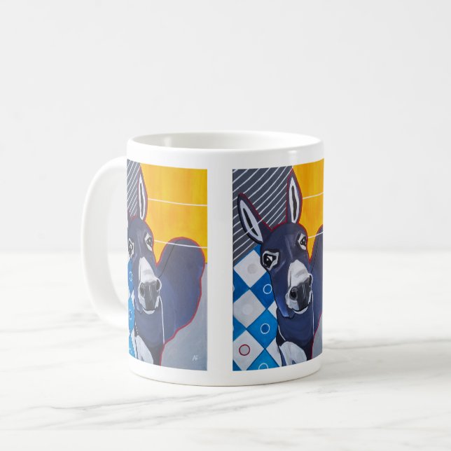 Eselstanze-Malerei von Alfred Fox Kaffeetasse (Vorderseite Links)