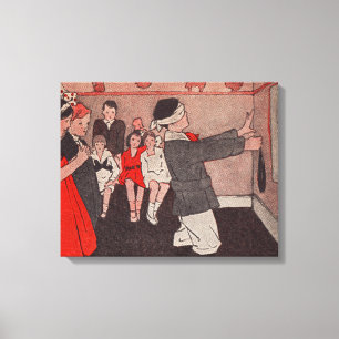 Eselstischspiel Vintage Kinder Leinwanddruck