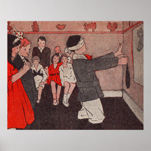 Eselstischspiel Vintage Kinder Poster