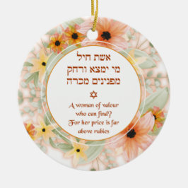 Eshet Chayil Frau der Blume Keramik Ornament