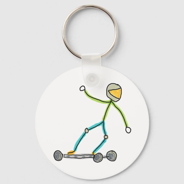 Esk8 Stickman Schlüsselanhänger (Vorderseite)