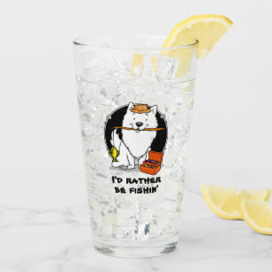 Eskie Fishing American Eskimo Dog - Niedlich Glas