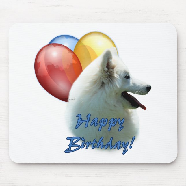Eskie Happy Birthday Balloon Mousepad (Vorne)