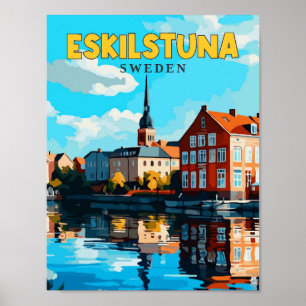 Eskilstuna Schweden Vintage-Reiseillustration Poster