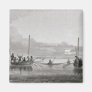 Eskimaux, das in Richtung zu den Booten in Magnet