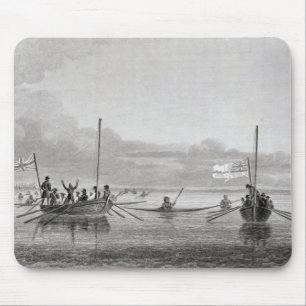 Eskimaux, das in Richtung zu den Booten in Mousepad