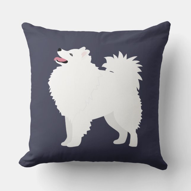 Eskimo Dog Rasse Silhouette Kissen (Vorderseite)
