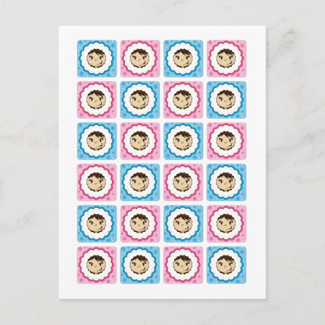 Eskimo Face Wiederholung Postkarte (Vorderseite)
