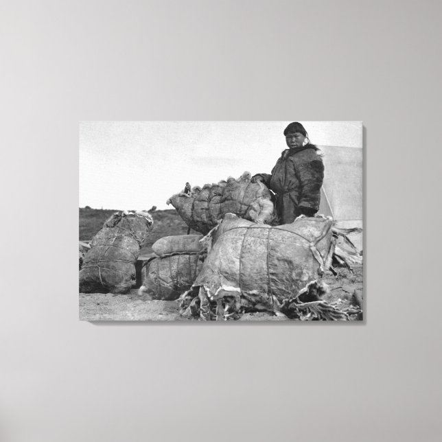 Eskimo Fur Händler in Nome, Alaska Fotograf Leinwanddruck (Vorderseite)