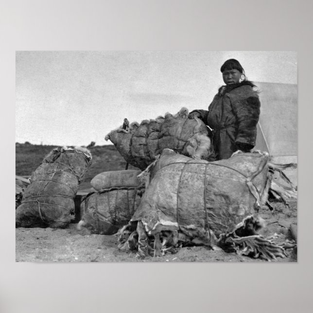Eskimo Fur Händler in Nome, Alaska Fotograf Poster (Vorne)