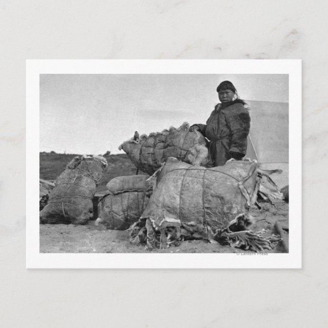 Eskimo Fur Händler in Nome, Alaska Fotograf Postkarte (Vorderseite)