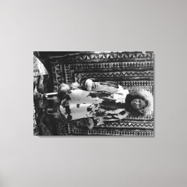 Eskimo Girl Wearing Fur Bekleidung Alaska Leinwanddruck (Vorderseite)