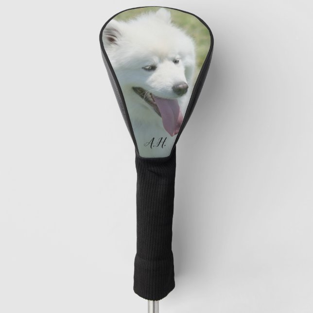 Eskimo-Hund mit Monogramm Golf Headcover (Vorderseite)