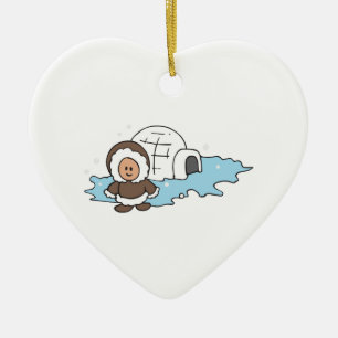 ESKIMO IGLOO KERAMIK ORNAMENT