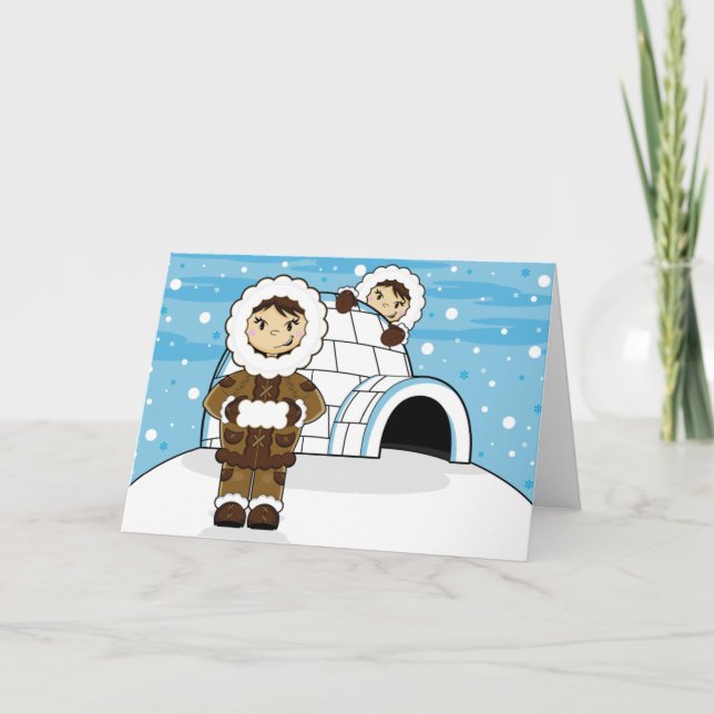Eskimo & Iglu Card Karte (Vorderseite)