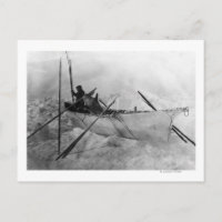 Eskimo in Boat hergestellt mit Skins genannt Omiak