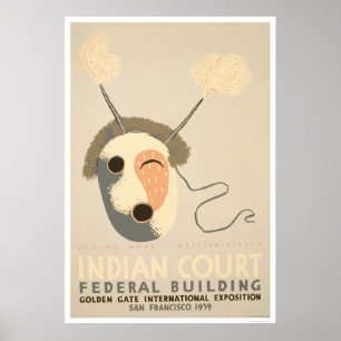 Eskimo Mask Golden Gate 1939 WPA Poster