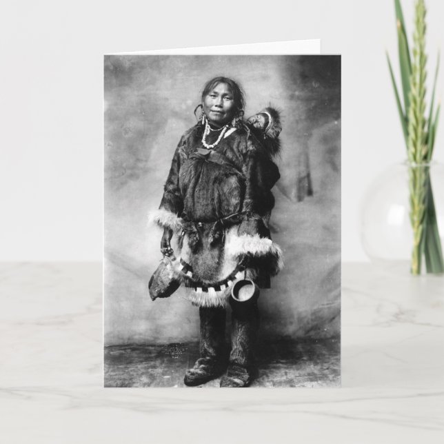 Eskimo Mutter und Kind Karte (Vorderseite)